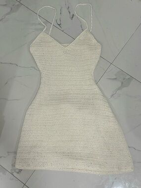 Tiger Mist White Crochet Mini Dress